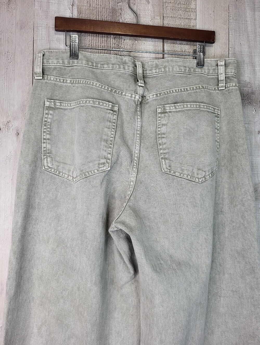 GAP Wide Leg High-Rise Jeans in Faded Light Gray Size 14 32R S - Picture 6 of 16